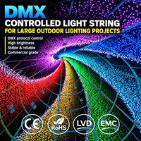 Rideau lumineux LED RGB programmable DMX, étanche IP65, guirlande lumineuse en maille pour extérieur, décoration de façade de bâtiment pour Noël