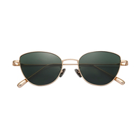 Lunettes de soleil œil de chat pour hommes de luxe Lunettes de soleil œil de chat à monture métallique de marque mignonne UV400