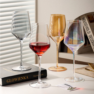 Nordic Style Red Wine <b>Glasses</b> Crystal Stemmed Gold Plated Colored <b>Amber</b> And Smoky Gray Party Use - Product Image 1