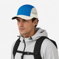 Casquette de sport et de randonnée en nylon de haute qualité, 5 panneaux, souple, à visière incurvée, non structurée, avec sangle à boucle