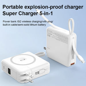 Banco de Energía Magnético de 10000 mAh con Cable Integrado y Enchufe de Pared Plegable, <span class=keywords><strong>Carga</strong></span> Rápida PD de 20 W, Batería de Estado Semisólido - Product Image 2