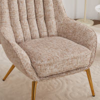 Fauteuil de salon en tissu style simple, chaise longue individuelle avec structure métallique, idéal pour la détente - Vente en gros