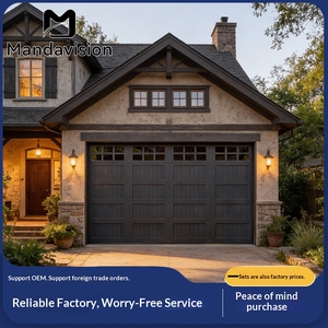 MAMDAVISION Portes de <span class=keywords><strong>garage</strong></span> personnalisées haut de gamme, en aluminium à roulement, avec texture bois, fenêtre en treillis, option d'accès à distance - Product Image 5