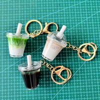 Llavero NFC con forma de mini taza de café personalizada, con etiqueta inteligente de sublimación, diseño Iced Americano Latte Matcha Mocha, venta al por mayor