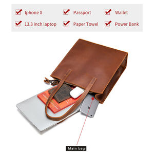 Leather <b>Laptop</b> Bag Large Capacity <b>Handbags</b> Luxury Woman Tote Bag <b>Handbag</b> - Product Image 4