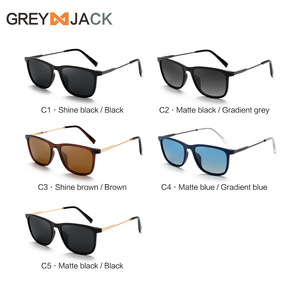 Lunettes de soleil polarisées Greyjack, monture en métal noir TR, verres TAC, protection UV400, unisexe, utilisation en extérieur - Product Image 3