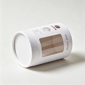 Custom Printed Round Paper Cylinder Tube With Clear <b>Window</b> Durable Box For Coffee Bean Commercial Packing - Product Image 6