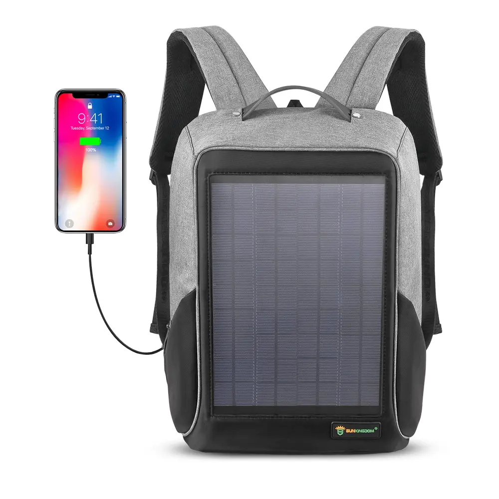 Soft Waterproof Laptop Backpack Carry Outdoor Mobile Phone Camping Caminhadas Soler Painel Bag Carregador Solar com carregamento USB