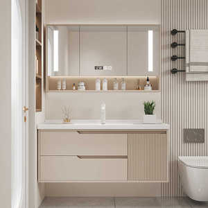 Wholesale Modern Luxury Bathroom Vanity Cabinet <b>Set</b> with <b>Melamine</b> Board Wash Basin Sink Furniture 2025 Hot Saling - Product Image 1
