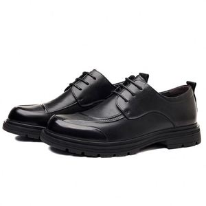 Chaussures Derby en cuir pleine fleur pour hommes, à lacets, style printemps, en cuir véritable haut de gamme - Product Image 3