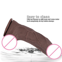 Dildo réaliste en silicone extra-long et épais, masturbateur pour adultes, pénis réaliste doux et de grande taille, jouet sexuel pour adultes, dildo noir, gros dildo sexuel