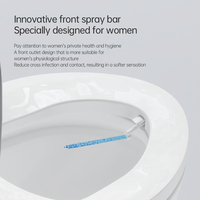 Nouveau design IPX4 étanche en plastique Durable couvercle de toilette allongé nettoyage de buse automatique V forme couvercle de siège de toilette intelligent