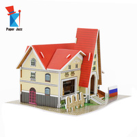 Puzzle en papier 3D, modèle de maison de campagne russe, jouet à assembler, Kit de construction éducatif, cadeau fait à la main pour enfants, décoration de table à la maison