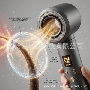 Customized High Power Hair Dryer Digital Display Negative Ion 9 In 1 Hot Air Comb With Diffuser And Concentrator Nozzles - Product Image 2
