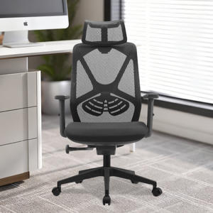 高性价比高背网布办公椅 360 °   旋转脚轮尼龙底座，适合入门级员工、自由职业者、小型企业 - Product Image 2