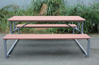 Table de pique-nique de camping en bois, ensemble de mobilier de jardin, table à manger pour aire de jeux extérieure, terrasse