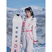 Combinaison de ski une pièce pour femme Hiver 2026, style tendance, coupe-vent, imperméable, épaissie, pour snowboard et ski LAD451