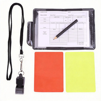 Kit d'arbitre de football en gros d'usine, cartes rouges et jaunes, sifflet d'arbitre en métal, drapeau de juge de touche, drapeau d'arbitre, kit d'outils