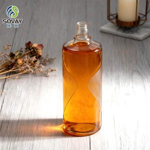 Botella de Vidrio Transparente de 500 ml con Diseño Único para Ginebra, Whisky, <span class=keywords><strong>Ron</strong></span>, Vodka, <span class=keywords><strong>Licor</strong></span> y Tequila, con Tapa de Rosca - Product Image 2