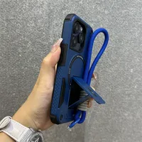   Casing untuk iPhone 17 16 14 13 11 12 15 Pro Max Plus dengan Pengisian Daya Nirkabel Magnetik, Tali Pergelangan Tangan, Penyangga, Pelindung Keras Anti Jatuh