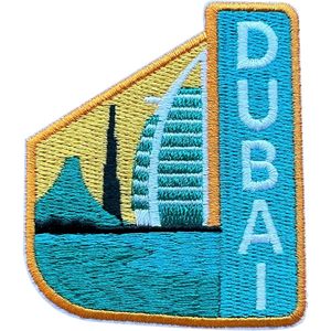 Dubai Embroidery Nonwoven Felt 3 Inches <b>Iron</b> on Sew on <b>Travel</b> Applique Fabric Patch in Various Colors for Bags - Product Image 1