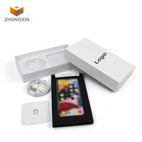 Boîte d'emballage pour téléphone portable en papier blanc, entièrement personnalisable en taille et design, même qualité que pour iPhone, mais avec impression de votre propre marque