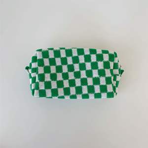 Almacenamiento de punto a cuadros de otoño e invierno de gran capacidad para neceser, neceser de tablero de ajedrez de lana con patrón de logotipo portátil - Product Image 5