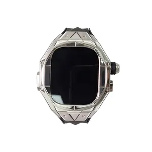 Für Apple Ultra Custom Luxus 49MM Fluor kautschuk High-End-Uhren armband echte Vergoldung Titan Metall Uhr Schutzhülle