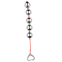 Boules Anales Métalliques Géantes avec Ligne Rouge, Plug Anal, Jouets Sexuels pour Femmes, Masturbation Anale, Dilatateur