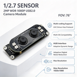 Full HD 1080P 2MP <b>USB</b> Camera Module 76° DFOV F4.35mm Lens MJPEG YUV2 OTG Plug and Play For Indoor Facial Recognition - Product Image 1