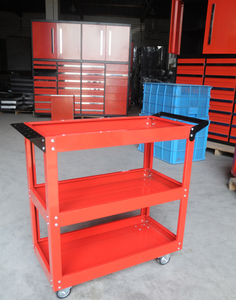 Estante de Almacenamiento de Herramientas para Detallado de Automóviles de Tres Niveles, Metálico, Color Naranja, Personalizado, para Servicio Automotriz - Product Image 1