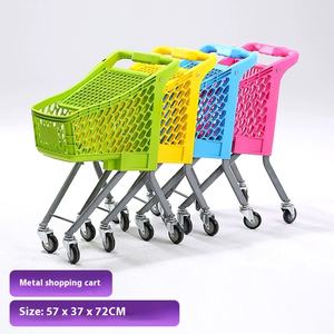 Viga supermercato finzione gioco Set di simulazione per bambini al coperto carrello della spesa giocattolo in legno metallo Push carrello di alimentari giocattoli per neonati - Product Image 6