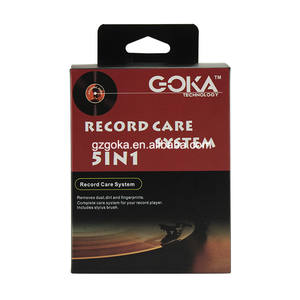 GOKA Factory R11 traje de cuidado de vinilo personalizable 5 en 1 LP cepillo de madera y kit de cuidado de limpieza de discos de vinilo juego de limpieza de discos de vinilo - Product Image 1