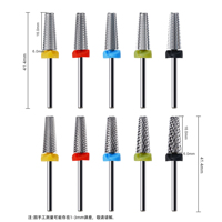 Foret multifonction 5-en-1, taille de tige 3/32'', foret en tungstène doré, élimination rapide de l'acrylique, du gel dur pour manucure et pédicure