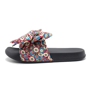 Bán Buôn OEM In Thiết Kế Hoa Bowknot Dép Đi Trong Nhà Cho Phụ Nữ, Phụ Nữ Dễ Thương Vải Slide Dép Biểu Tượng Tùy Chỉnh - Product Image 2