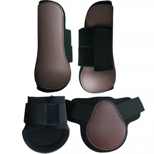 Nouvelle promotion cheval bottes de protection 4 pièces PU néoprène cheval équin course Tendon Fetlock bottes - Product Image 4