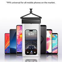 Étui de téléphone étanche JERLON TPU+ABS 30m IPX8, sac étanche à double fermeture éclair, fenêtre transparente, antichoc, écologique pour la natation