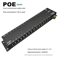 Módulo de fuente de alimentación POE de 16 puertos, adaptador de inyector a través de Ethernet, Panel de conexión de red Ethernet pasivo para cámaras PoE, teléfonos IP