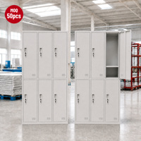Armoire de rangement métallique pleine hauteur à 6 portes en acier thermolaqué pour vestiaires de personnel de salle de sport et bureaux (vente en gros)