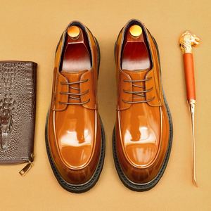 Chaussures en cuir décontractées de style britannique pour hommes de haute qualité, légères, en cuir véritable, type Derby Oxford, bout formel pour affaires - Product Image 4