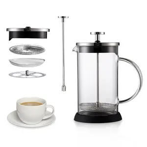 Fábrica Atacado Material De Aço Inoxidável Coffee Pot Francês Press Set Com Tampa