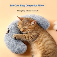 Coussin de couchage en coton pelucheux en forme de lune, motif dessin animé mignon pour animaux de compagnie (chiens et chats), petite taille, vente en gros, lavable, aucun assemblage requis
