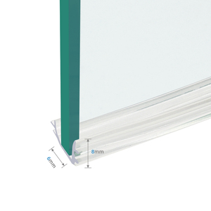 GUIDA 712173 71217301 Modern Universal Waterproof Bathroom Shower Glass Door U-shape PVC Transparent Seal Strip