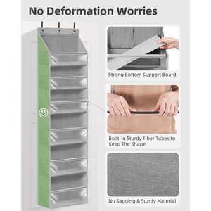 Storage Maniac Over The Door Organizer 6 Shelf Hanging Storage With 14 Mesh Pockets Grey Closet Rack For Neatening And Storage - Product Image 4