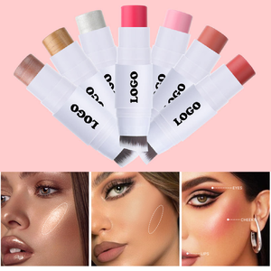 Rubor Mineral Vegano Libre de Crueldad Animal, Marca Privada, Logotipo Personalizado, Tinte para Mejillas y Labios, Maquillaje OEM, Barra de Rubor con <span class=keywords><strong>Brocha</strong></span> - Product Image 1