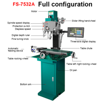 Machine de perçage et de fraisage 1100W avec affichage numérique, vitesse variable automatique, alimentation verticale bois/métal, MT3, usage moyen, 220V