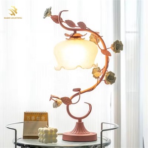 Moderne kreative einfache Rose Blume Tisch leuchte Schlafzimmer rosa Edelstahl Mädchen Kinderzimmer Schreibtisch lampe mit E14 Sockel - Product Image 5