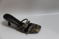 Sandales à talons élégantes et chics à bout carré marron à l'effigie d'un léopard, à brides, augmentant la taille, à enfiler, pour les soirées, les mariages et les occasions spéciales