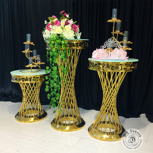 Fournitures de bordure croisées, Durable, 10 pièces, décoration de mariage, haut en <span class=keywords><strong>verre</strong></span> transparent, support de fleurs pour mariage - Product Image 3