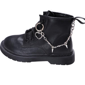 Heart Shape Stainless Steel Shoe <b>Chain</b> With Spikes And Rivets For <b>Boots</b> Unisex Fashion Accessory - Product Image 1